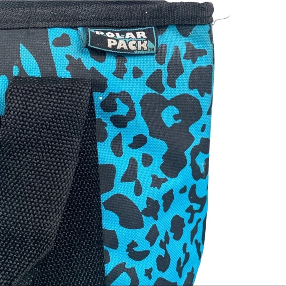 POLAR PACK:  Blue Leopard Print Insulated Lunch Bag Cooler